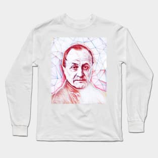 Auguste Comte Portrait | Auguste Comte Artwork | Line Art Long Sleeve T-Shirt